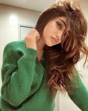 Cute Sreeleela in a Green Ribbed Sweater Photos 01 Cute Sreeleela in a Green Ribbed Sweater Photos 01