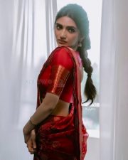 Cute Sreeleela in a Red Silk Saree Pictures 01