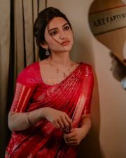 Cute Sreeleela in a Red Silk Saree Pictures 04