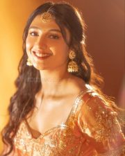 Dazzling and Cute Ritika Nayak in a Golden Lehenga Pictures 01