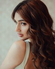 Desirable Telugu Actress Sreeleela in a Sage Green Sleeveless Anarkali Kurta with a Two Tone Chanderi Silk Dupatta Stills 06