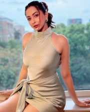Glam Beauty Eshanya Maheshwari in a Tied Up Satin Halter Neck Short Dress Photos 01
