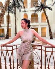 Glam Beauty Eshanya Maheshwari in a Tied Up Satin Halter Neck Short Dress Photos 04