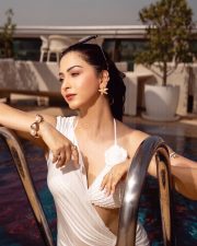 Gorgeous Eshanya Maheshwari in a White Cut Out Dress with Two Piece Lingerie Photos 02