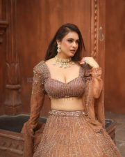Gorgeous Neha Malik in a Brown Embellished Lehenga with a Deep V Neck Blouse and Full Flared Skirt Photos 09 Gorgeous Neha Malik in a Brown Embellished Lehenga with a Deep V Neck Blouse and Full Flared Skirt Photos 09