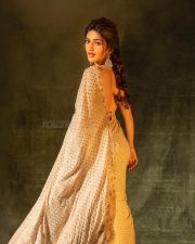 Gorgeous Sreeleela in a Golden Embellished Saree Pictures 02