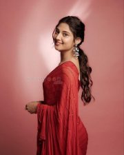 Graceful Ritika Nayak in a Red Saree with a Sleeveless Blouse Pictures 03