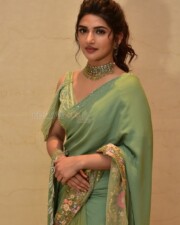 Green Goddess Sreeleela Saree Photos 03