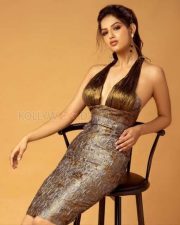 Harnaaz Sandhu Sexy Brown Top showing Cleavage Picture 01