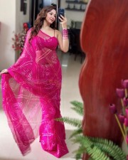 Hot Eshanya Maheshwari Navel in a Pink Saree Pictures 01