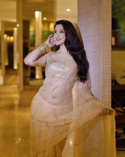 Hot Eshanya Maheshwari Showing Navel in a Transparent Saree Photos 01