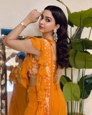 Kya Masti Kya Dhoom Actress Eeshanya Maheshwari in a Stylish Orange Saree Photos 03