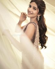 Parasakthi Heroine Sreeleela in a Traditional Pastel Embroidered Saree Pictures 01