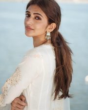 Parasakthi Heroine Sreeleela in an Ivory White Anarkali Kurta Photos 02