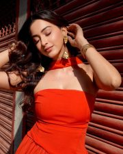 Radiant Actress Eshanya Maheshwari in a Red Strapless Dress Photos 01 Radiant Actress Eshanya Maheshwari in a Red Strapless Dress Photos 01