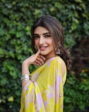 Radiant Sreeleela in a Floral Yellow Saree Photoshoot Pictures 04