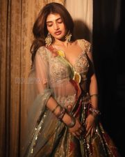 Resplendent Actress Sreeleela in a Multicolour embroidered lehenga Photos 03