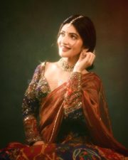 Sexy Natural Beauty Sreeleela in a Colourful Radha Inspired Lehenga Photos 04