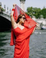 Sexy Neha Malik in a Red Saree with Matching Spaghetti Strap Sleeveless Blouse Pictures 02 Sexy Neha Malik in a Red Saree with Matching Spaghetti Strap Sleeveless Blouse Pictures 02