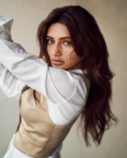 Sexy Sreeleela in a Beige Vest over a White Shirt and Beige Pants Photos 01