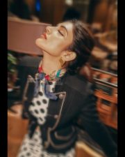 Sexy Telugu Heroine Sreeleela in a Black and White Polka Dotted Crop Top and High Waisted Trousers with a Black Jacket Photos 03 Sexy Telugu Heroine Sreeleela in a Black and White Polka Dotted Crop Top and High Waisted Trousers with a Black Jacket Photos 03