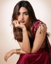 Stunning Sreeleela in a Bold Red Saree with Embellished Blouse Photos 03 Stunning Sreeleela in a Bold Red Saree with Embellished Blouse Photos 03