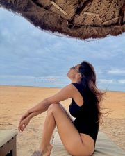 Attractive Nia Sharma in a Black One Piece Swimsuit Pictures 03