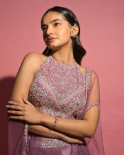 Beautiful Anushka Sen in a Lilac Embellished Lehenga Photos 03