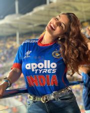 Charismatic Actress Anveshi Jain in a Blue India Cricket Jersey Photos 02 Charismatic Actress Anveshi Jain in a Blue India Cricket Jersey Photos 02