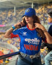 Charismatic Actress Anveshi Jain in a Blue India Cricket Jersey Photos 03 Charismatic Actress Anveshi Jain in a Blue India Cricket Jersey Photos 03