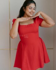 Delightful Actress Siddhi Idnani in a Red Square Neck Puff Sleeve Mini Dress Photos 01 Delightful Actress Siddhi Idnani in a Red Square Neck Puff Sleeve Mini Dress Photos 01