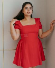 Delightful Actress Siddhi Idnani in a Red Square Neck Puff Sleeve Mini Dress Photos 02 Delightful Actress Siddhi Idnani in a Red Square Neck Puff Sleeve Mini Dress Photos 02