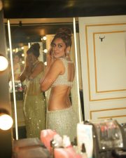 Desirable Nia Sharma in a Light Green Sequined Saree with a Sleeveless Deep U Neck Blouse Photos 06