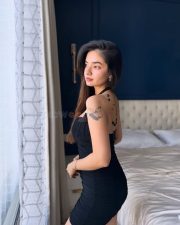 Dil Dosti Dilemma Actress Anushka Sen in a Black Bodycon Mini Dress Pictures 08