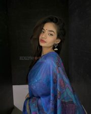 Gorgeous Anushka Sen in a Blue Designer Saree Photos 01 Gorgeous Anushka Sen in a Blue Designer Saree Photos 01