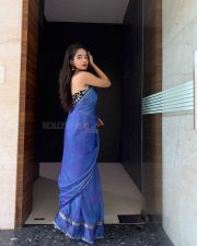 Gorgeous Anushka Sen in a Blue Designer Saree Photos 05 Gorgeous Anushka Sen in a Blue Designer Saree Photos 05