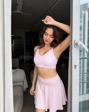 Hai Junoon Actress Anushka Sen in a Pink Crop Top and Mini Skirt Pictures 04