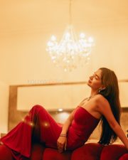 Hot Anushka Sen in a Strapless Red Form Fitting Mermaid Style Gown Photos 07 Hot Anushka Sen in a Strapless Red Form Fitting Mermaid Style Gown Photos 07
