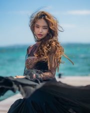 Mesmerising Anushka Sen in a Sheer Black Net Blouse with Billowy Sleeves and Chanderi Skirt at Cannes Film Festival 2025 Pictures 03