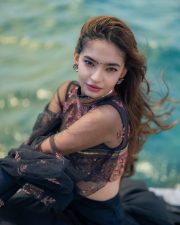 Mesmerising Anushka Sen in a Sheer Black Net Blouse with Billowy Sleeves and Chanderi Skirt at Cannes Film Festival 2025 Pictures 07