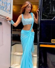 Mesmerizing Actress Nia Sharma in a Sky Blue Saree Photos 02