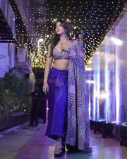 Sexy Akanksha Puri Navel in a Blue Low Waist Skirt Photos 02