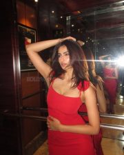 Sexy Palak Tiwari in a Red Rose Midi Dress Photos 03