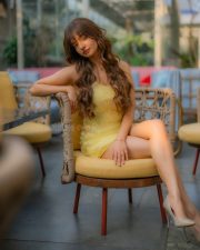 Social Media Hottie Anushka Sen in a Yellow Sequin Backless Mini Dress Photos 02 Social Media Hottie Anushka Sen in a Yellow Sequin Backless Mini Dress Photos 02