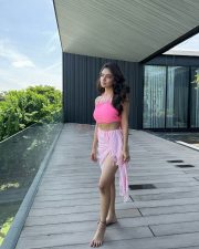 Stunning Anushka Sen in a Pink Strappy Bralette and Skirt Photos 06 Stunning Anushka Sen in a Pink Strappy Bralette and Skirt Photos 06