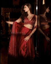 Stunning Beauty Palak Tiwari in a Red Shimmery Lehenga with Plunging Neckline Photos 03