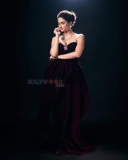Stunning Palak Tiwari in a Velvet Off Shoulder Deep Neck Cleavage Gown Pictures 01