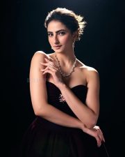 Stunning Palak Tiwari in a Velvet Off Shoulder Deep Neck Cleavage Gown Pictures 02