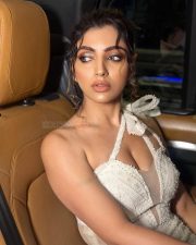 Sultry Akanksha Puri Cleavage in a White Embellished Halter Dress Photos 04