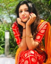 Actress Adhiti In Traditional Saree Photoshoot Stills 01